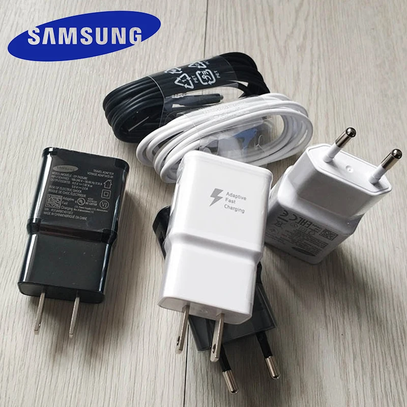 Сетевое зарядное устройство Samsung Galaxy S6 S7 edge 9 В 1 67 А 150 см 2 кабель micro usb для J3 J5 J7 Note 4