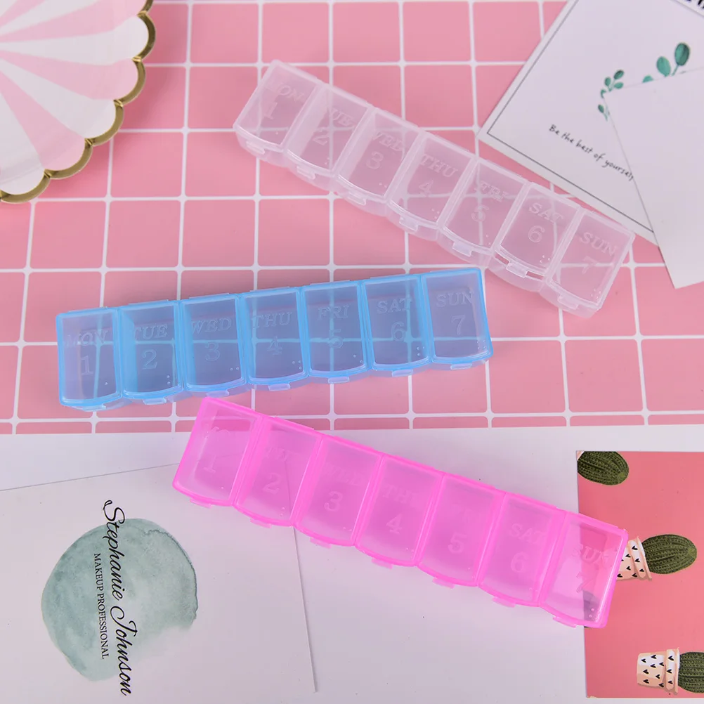 Портативный 7 дней в неделю Организатор таблетки коробка для хранения Пластик медицинский ящик для приспособления для резки, средство для ухода за полостью