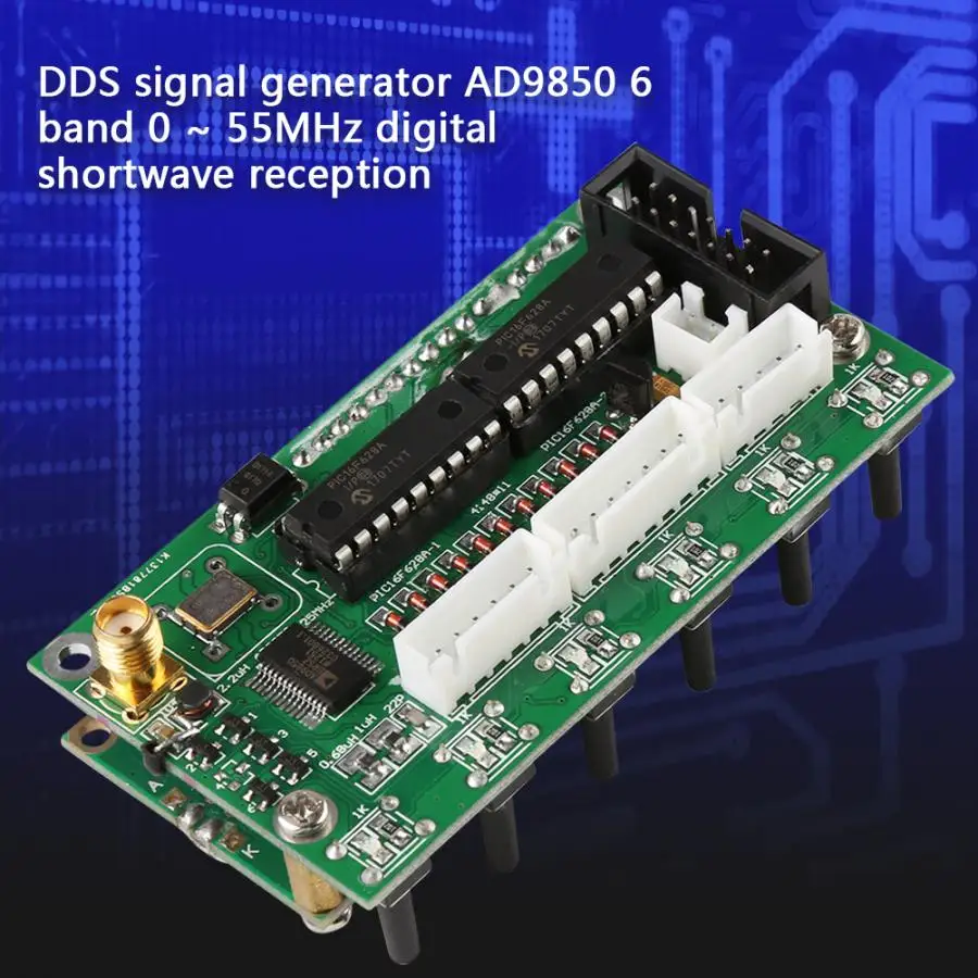 DDS модуль генератора сигналов с ЖК-дисплеем 6 полос 0~ 55 МГц цифровой коротковолновый радиочастотный генератор