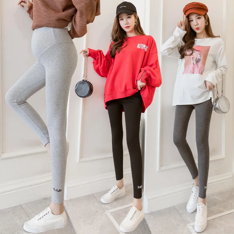

2019 Spring And Autumn New Style Pregnant Women Outer Wear Cotton Leggings Versatile Slimming Elasticity Abdominal Support Trous