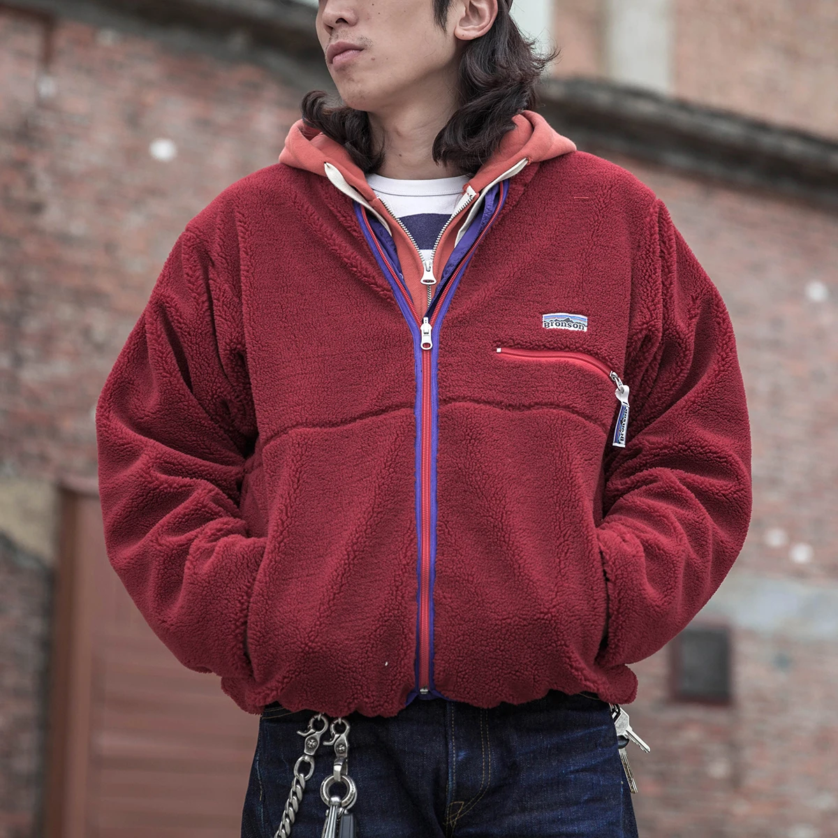 Bronson 90s Reversible Glissade Fleece Jacket Outdoor Full