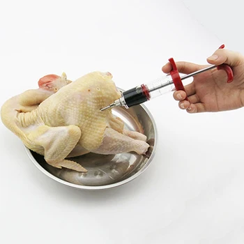 

Portable Seasoning Injector Marinade Flavour Sauce Syringe Gadge Turkey BBQ Meat 30ml Food Flavor Cooking Tool