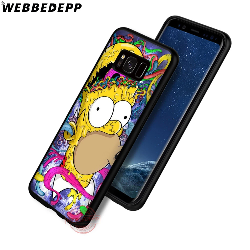 WEBBEDEPP Симпсон мягкий чехол для телефона для samsung S6 S7 край S8 S9 S10 плюс J4 J6 J7 J8 Note8; большие размеры 9, 10