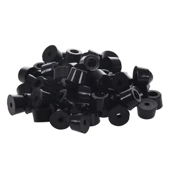 

New 60 Pcs Universal TapeRed Black Rubber Feet Bumper Pad Washer 15mmx10mm