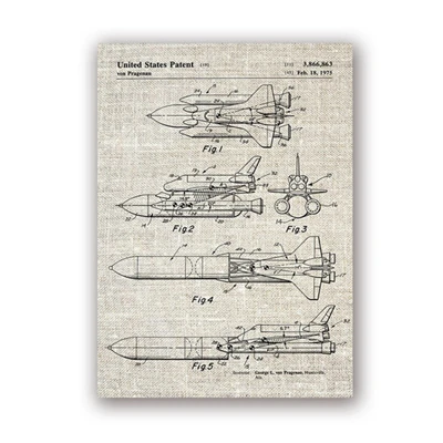 Скандинавские принты космическое искусство научное настенное искусство космический челнок патент чертеж ВИНТАЖНЫЙ ПЛАКАТ Холст Живопись Домашний Декор модульная - Цвет: Nordic LXR3977-04