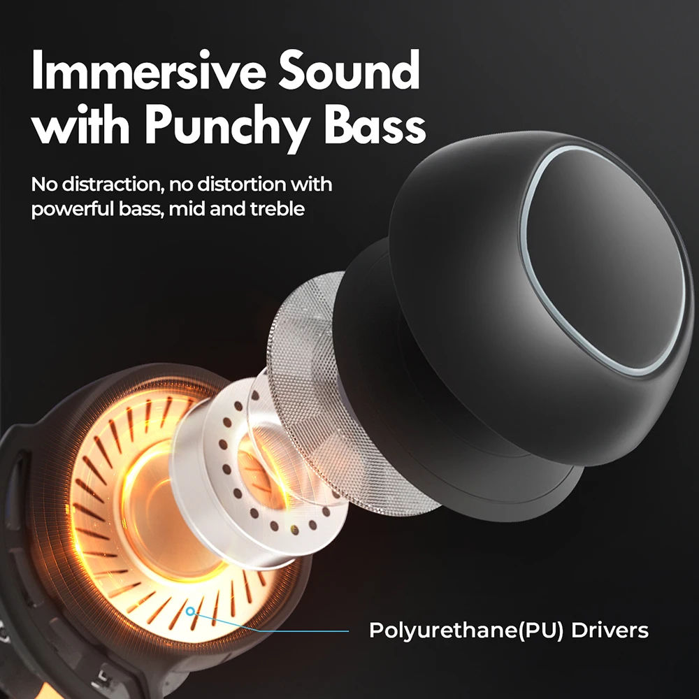 Mpow M30 Plus Ture Wireless Earbuds Bluetooth 5.0 Earphones with IPX7 Waterproof Punchy Bass Touch Control for Smartphone Tablet