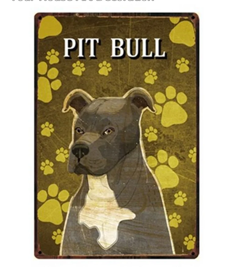 Мопс металлический знак Оловянная собака питбуль бык собака большой датчанин плакат с боксером домашний Декор Бар настенная живопись 20*30 см размер картины - Цвет: 49