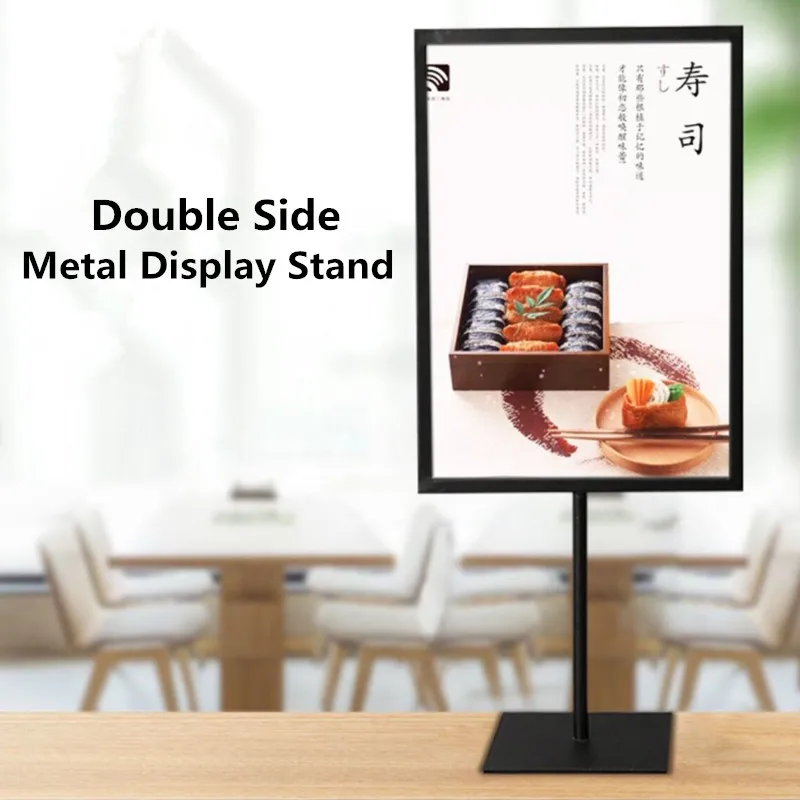 A4 Double Side Metal Table Poster Display Stand Sign Holder Signboard Advertising POP Poster Picture Frame Display Rack a4 double side metal table poster display stand sign holder signboard advertising pop poster picture frame display rack