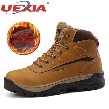 

UEXIA Fashion Classic Men's Boots Winter Thicken Plush Fur Warm Snow Outdoor Men Shoes Ankle Sneakers Footwear Zapatos Hombre