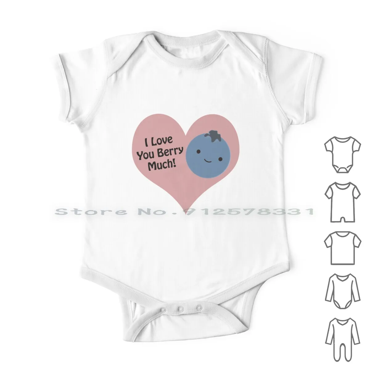 ILoveYouBerryMuchBlueberryNewbornBabyClothesRompersCotton