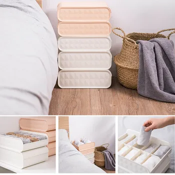 

Socks Storage Box Plastic Underwear Socks Box Multiple Grid Cosmetic Makeup Storage Case MU8669