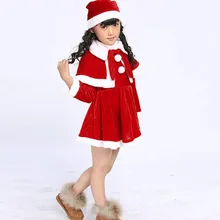 Одежда для маленьких девочек; Рождественская одежда из хлопка для девочек; костюм с бантом; праздничные платья+ шаль+ шляпа; L726