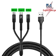 5A тройной кабель SuperCharge 3 в 1 USB кабель мульти зарядное устройство зарядный кабель для huawei mate 30 20 10 Pro P30 P20 P10 Pro Honor 20
