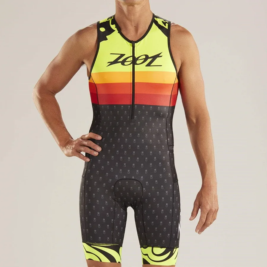 Zoot мужской спортивный костюм для велоспорта pianka triathlon без рукавов, Джерси для велоспорта, одежда для плавания и бега, нескользящая тесьма - Цвет: Синий