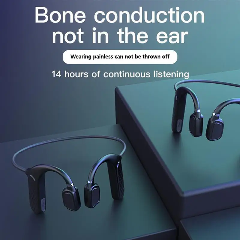 Bone Conduction Headphones Bluetooth Wireless Waterproof Comfortable Wear Open Ear Hook Light Weight Not In ear Sports Earphones