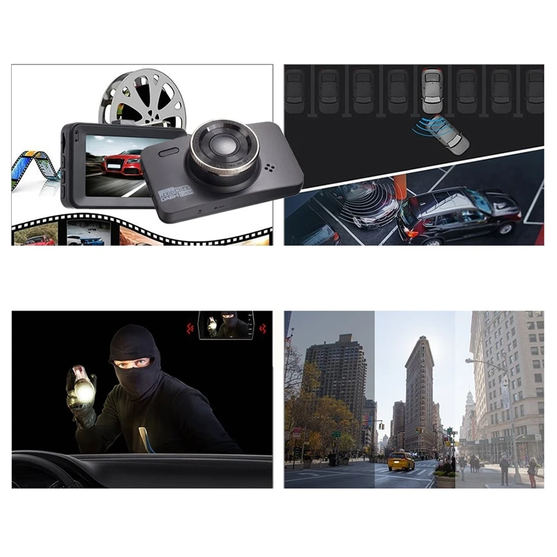 2 шт. Dash Cam, 1080P Автомобильный видеорегистратор для приборной панели Камера Full Hd с 3-дюймовый ЖК-дисплей Экран 170 градусов Широкий формат Wdr(широкий динамический диапазон), G-Сенсор, петля Recordin