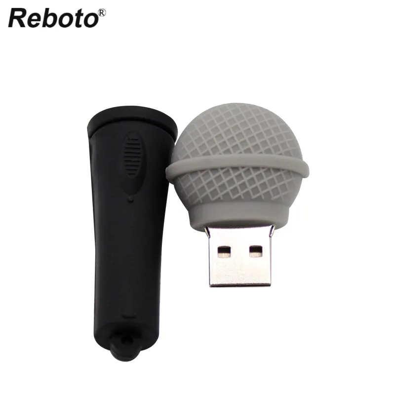 Cartoon Flash Drive 64GB 32GB 16GB 8GB Silicone Grey Microphone Memory Stick U Stick Mini Key Pendrive Storage Device For PC