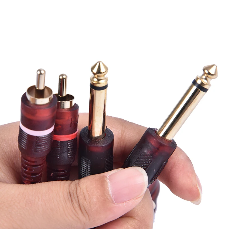 1.5M Cable Dual RCA Male to Dual 6.35mm 1/4 inch Male Mixer Audio Cable