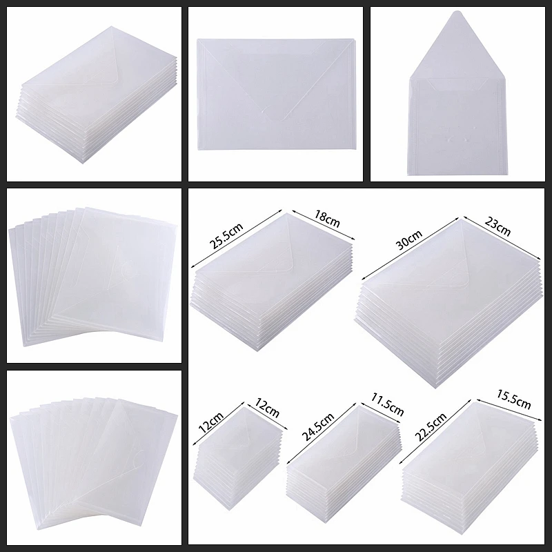 

10-Piece Set Transparent Plastic Storage Envelopes Used To Store Cutting Dies & Stamp Stencil New Card Cover Plastic Storage