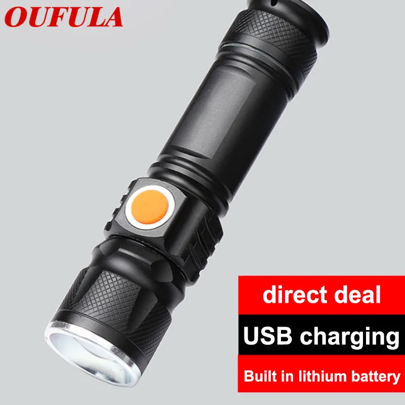 USB зарядка T6 мощный флэш-светильник мини-зум светодиодный для верховой езды небольшой ручной удлиненный и уменьшенный ночной Светильник