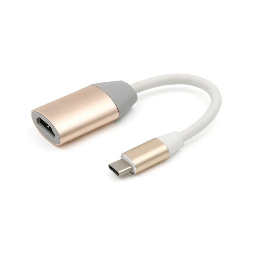 Переходник type-C на HDMI разъем USB гнездо-гнездо 3,1 Тип C на HDMI конвертер Кабель-адаптер для Macbook Chromebook - Цвет: Glod
