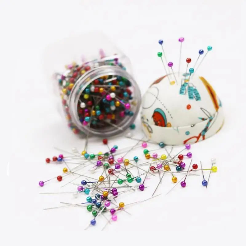 

500pcs Colour Pearlescent Needle Set Cross-Stitch Needle Socket Sewing Location Pearl Fixed Needle With Large Head