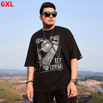 

Large size men's summer printed short-sleeved T-shirt 130kg plus size half sleeve men funny t shirts
