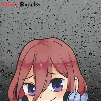 

Three Ratels FC227 funny 3D Anime waifu MIKU NAKANO peeking Decals Stickers to Laptop Phone Suitcase Wal l Fridge Car