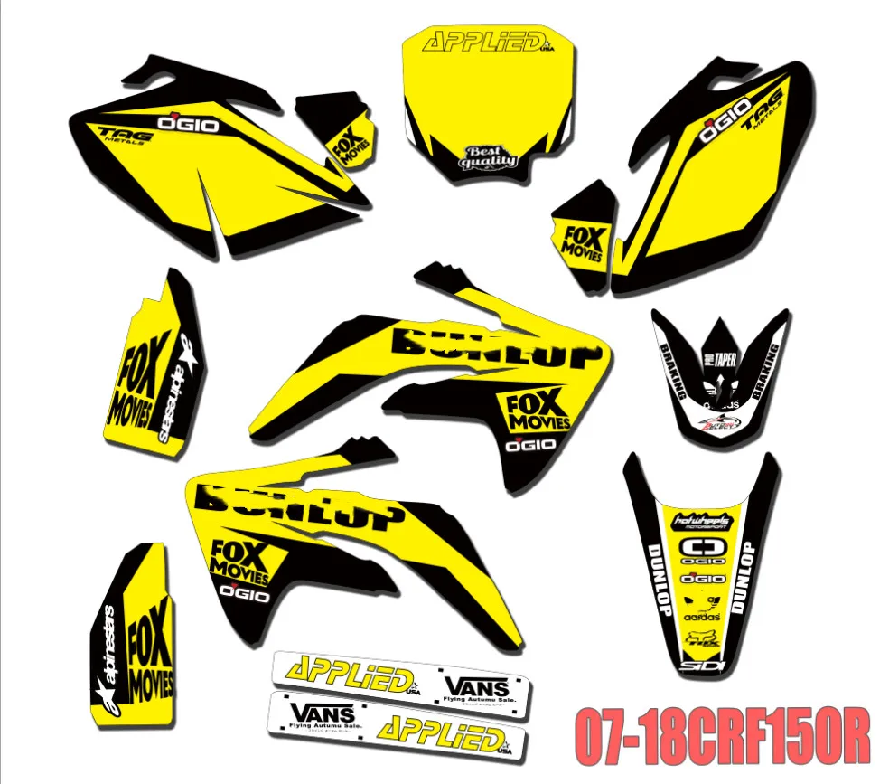 Графика и фоны наклейки Наборы для Honda CRF150R жидкостным охлаждением 2007 08 09 10 11 2012 CRF 150 R