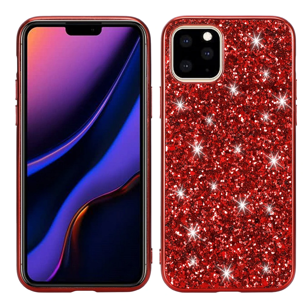 Модный роскошный блестящий чехол для телефона iPhone 11 Pro Max ударопрочный с алмазной