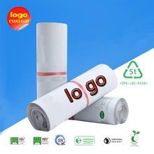 Eco compostable poli mailer saco bio degradável embalagem expressa auto-adesivo entrega correio envoltório plástico envio envelope logotipo