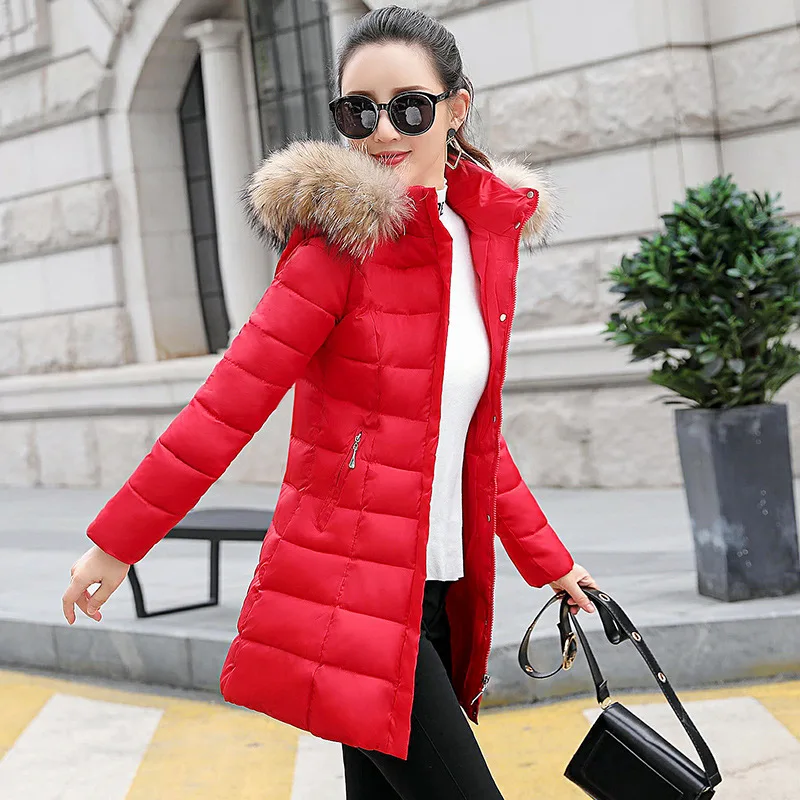 

2018 Winter New Style WOMEN'S Dress Korean-style Cross Border AliExpress Detachable Cap Large Fur Collar Hooded down Jacket Cott