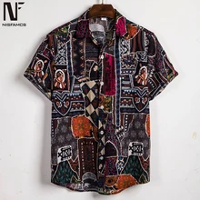 Элегантные Клубные рубашка Фитнес Для мужчин Винтаж блузка Харадзюку уличная одежда Для мужчин s короткий рукав рубашки летние пляжные Blusa одежда