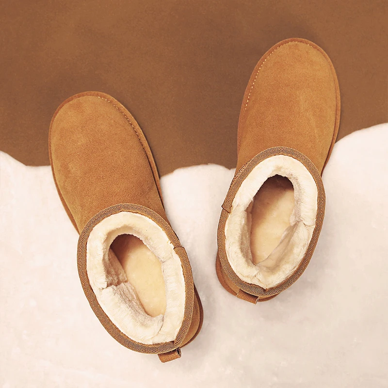 Waterproof Ankle Snow Boots Men Women Winter Shoes Plush Fur Snowboots Kar Botu Buty Zimowe Snowshoes Bottines Femme Hiver