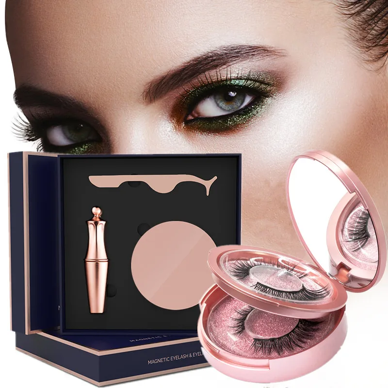 Накладные ресницы Магнитная подводка для глаз Комплект ресниц faux cils magnetique с подарочной коробкой 1/2 пара 5 магнитные накладные ресницы для наращивания ресниц