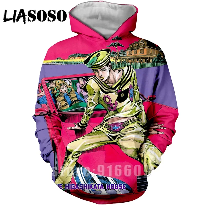 

LIASOSO 3D Print Anime Hoodie Comic Jojo's Bizarre Adventur Women Men Long sleeve Hoodies SweatshirtsTracksuit Pullover clothing