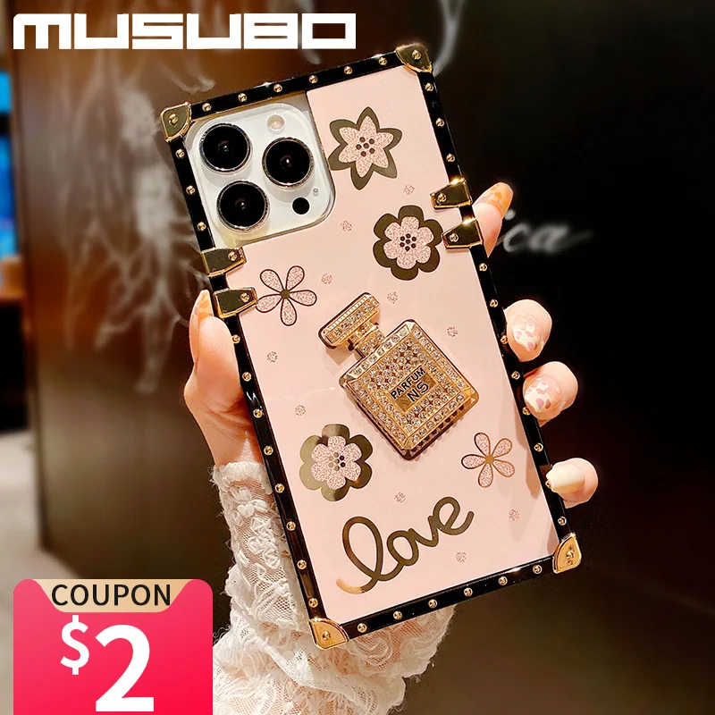Musubo Perfume Bottle Case For iPhone 15 Plus 14 pro max 13 Pro Max 12 11 XR Xs Fundas S23 S20 FE Cover Coque Capa_voghion.com