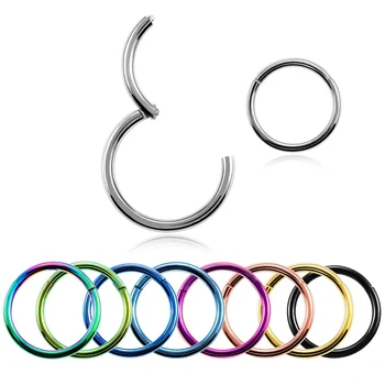 

1PC New Titanium Punk Clip On Fake Piercing Body Nose Lip Rings Unisex Solid Color Nose Ring Women Septum Piercing Jewelry