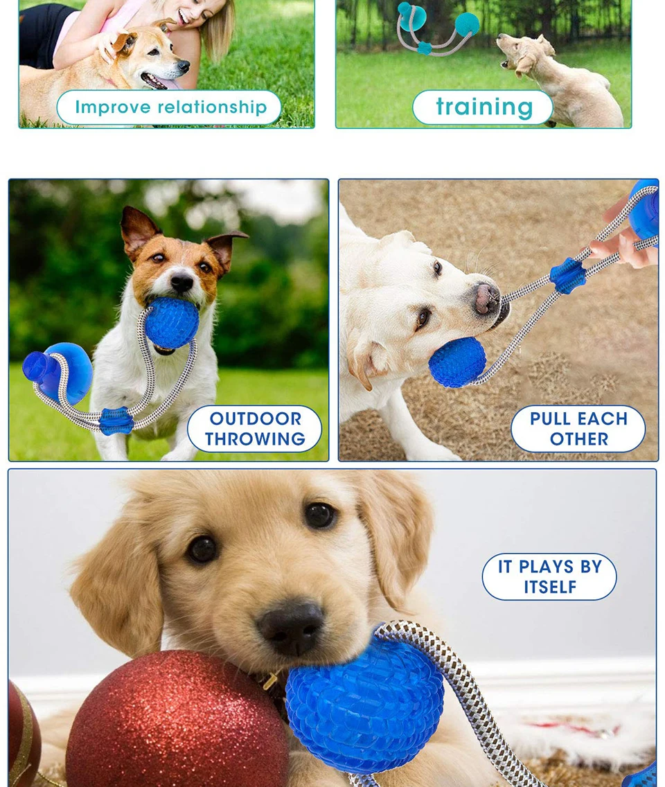 Pet молярная игрушка для укуса многофункциональная Интерактивная резиновая игрушка-канат используется для жевания зубов Чистка подходит для собак и кошек