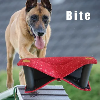 

Jute/Linen Dog Bite Wedge Bite Pillow with Handles Tug Training Toy WXV Sale