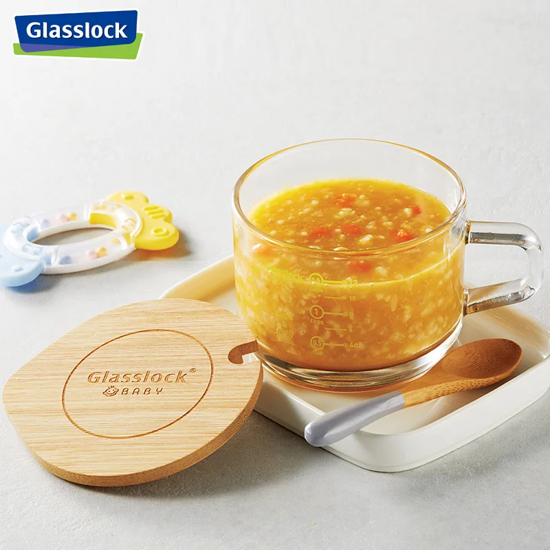 

Glasslock Import Large-Volume Children Tempered Glass Milk Breakfast Cup Heat-Resistant Glass Measuring Amount Cup