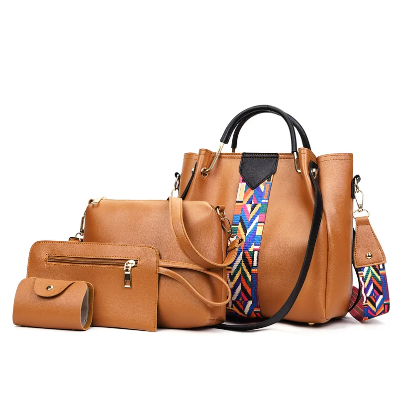 

2018 Oblique Simple Versatile Different Size Bags Four-piece Set Mother And Child Bag New Style Fashion Women's Bag