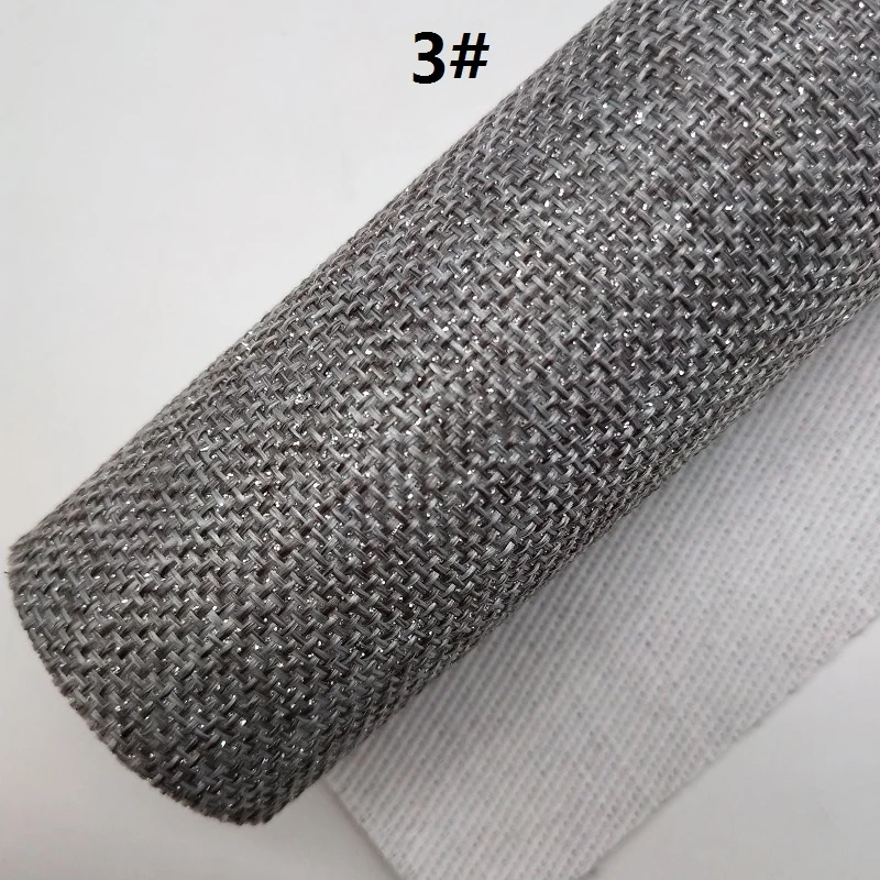 Мини-рулон 30x134 см серый блестящий материал, плотная блестящая кожа, Клетчатый Кожаный рулон для изготовления луков LEOsyntheticoDIY SK213 - Цвет: 3