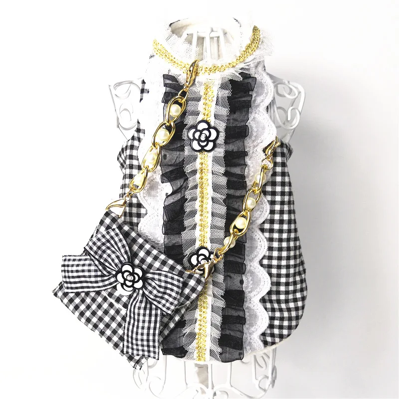 Комплект одежды для кошек и собак роскошное платье жилет с жемчужным украшением