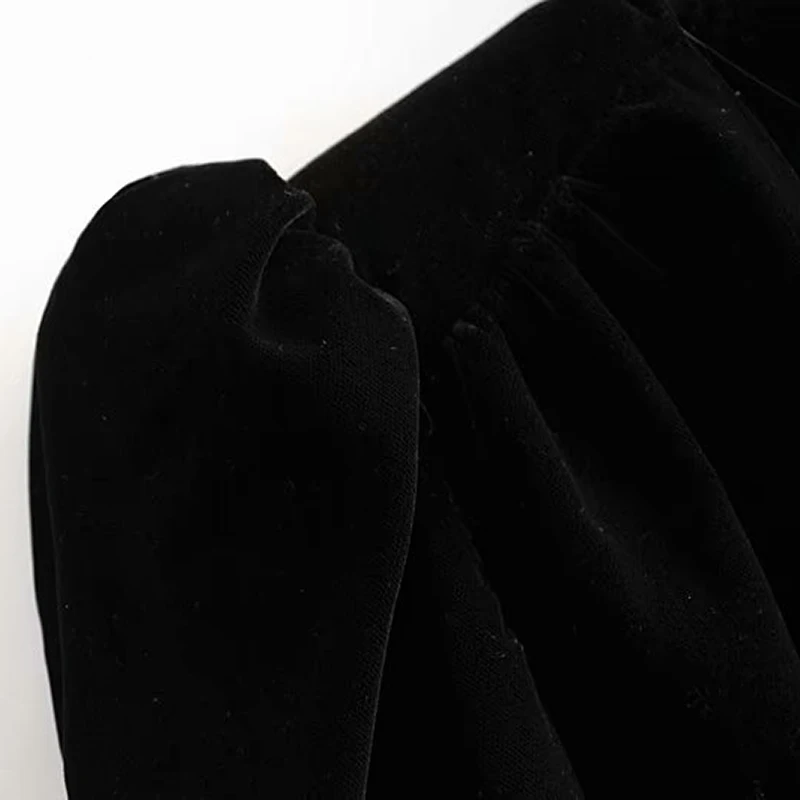remarkable  Women Velvet Jacket Elegant Lady Deep V Neck Big Bow Sashes Long Puff Sleeve Coat Winter Chic Femal