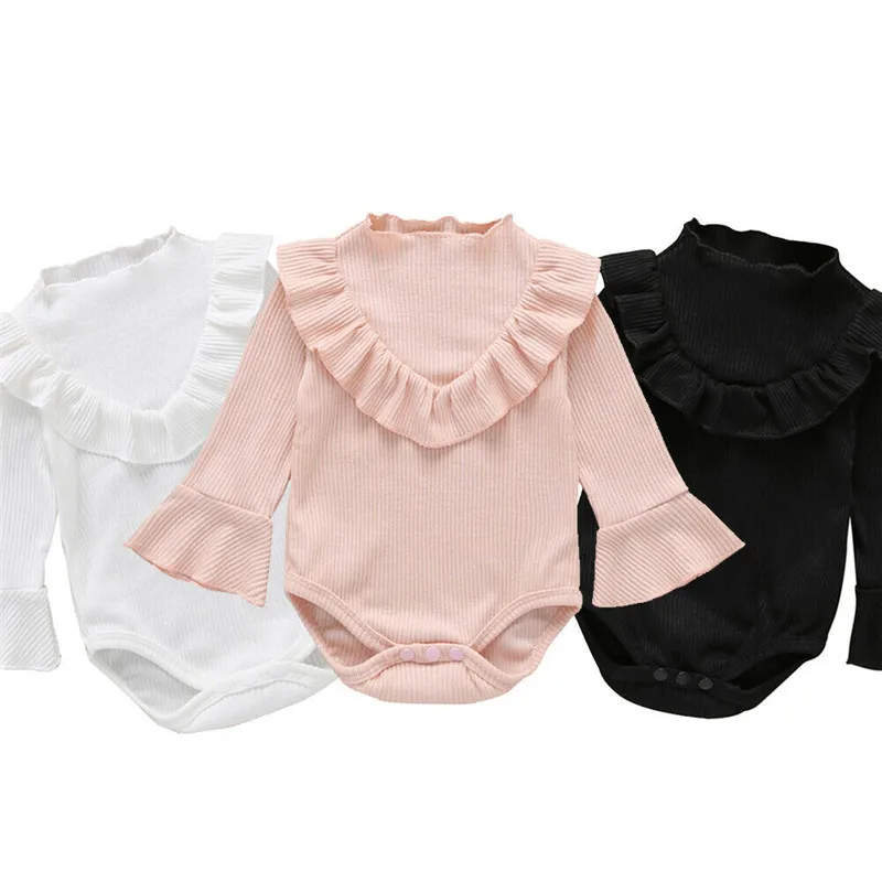 

Toddler Baby Clothes Long Sleeve Ruffles Girl Kids Baby Rompers Cotton Jumpsuit Newborn Baby Autumn Clothing Casual Outfit