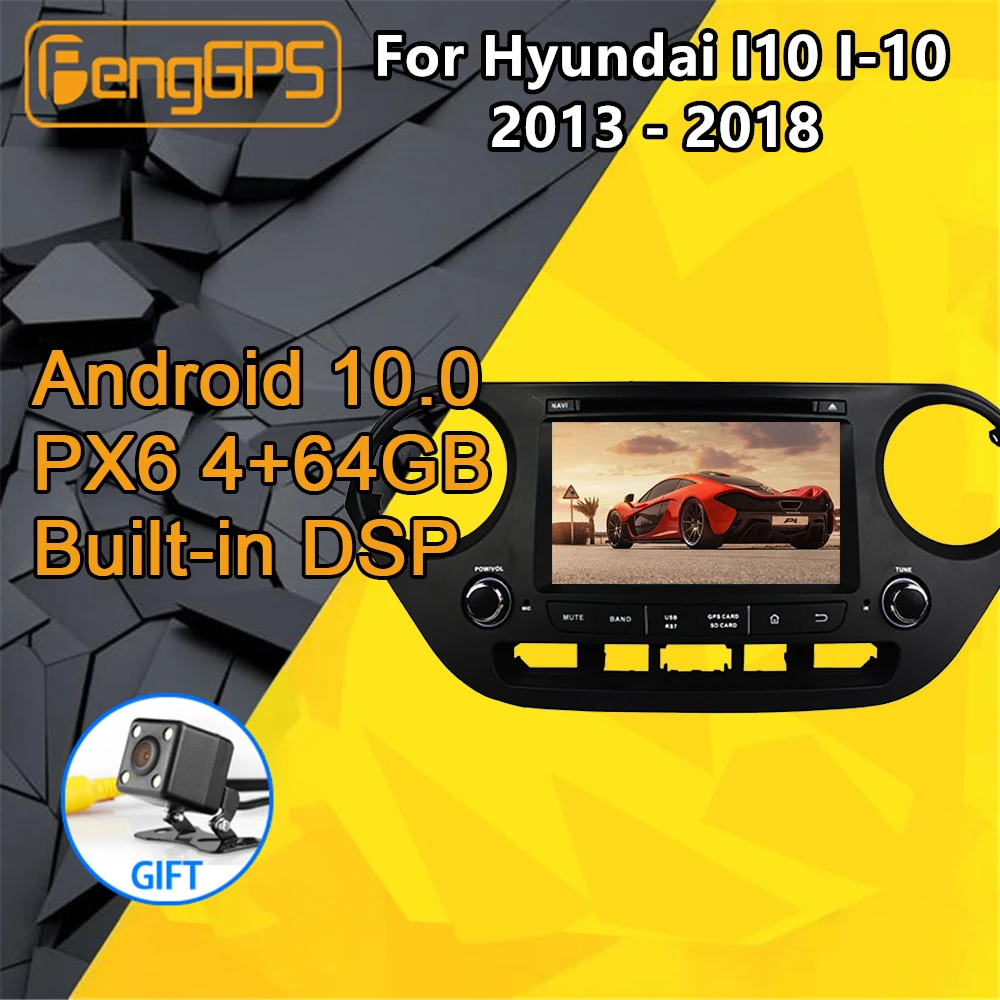 Автомобильный мультимедийный DVD плеер для Hyundai I10 телефон на Android 2013 2018 стерео PX6 GPS