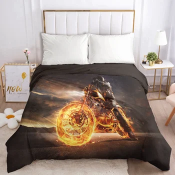 

1pc Duvet Cover with Zipper Comforter Blanket Quilt Cover 140x200/220x240/90/135/150 3D Bedding Bag motorcycle