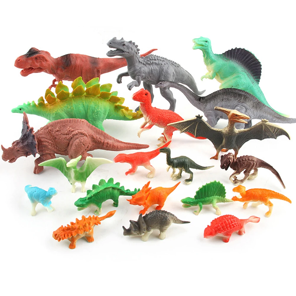 Children'S Educational Toys 20PCS Plastic Mini Unique Dinosaurs Toy Set With Bright Colors Educational Dinosaur Animal Toys