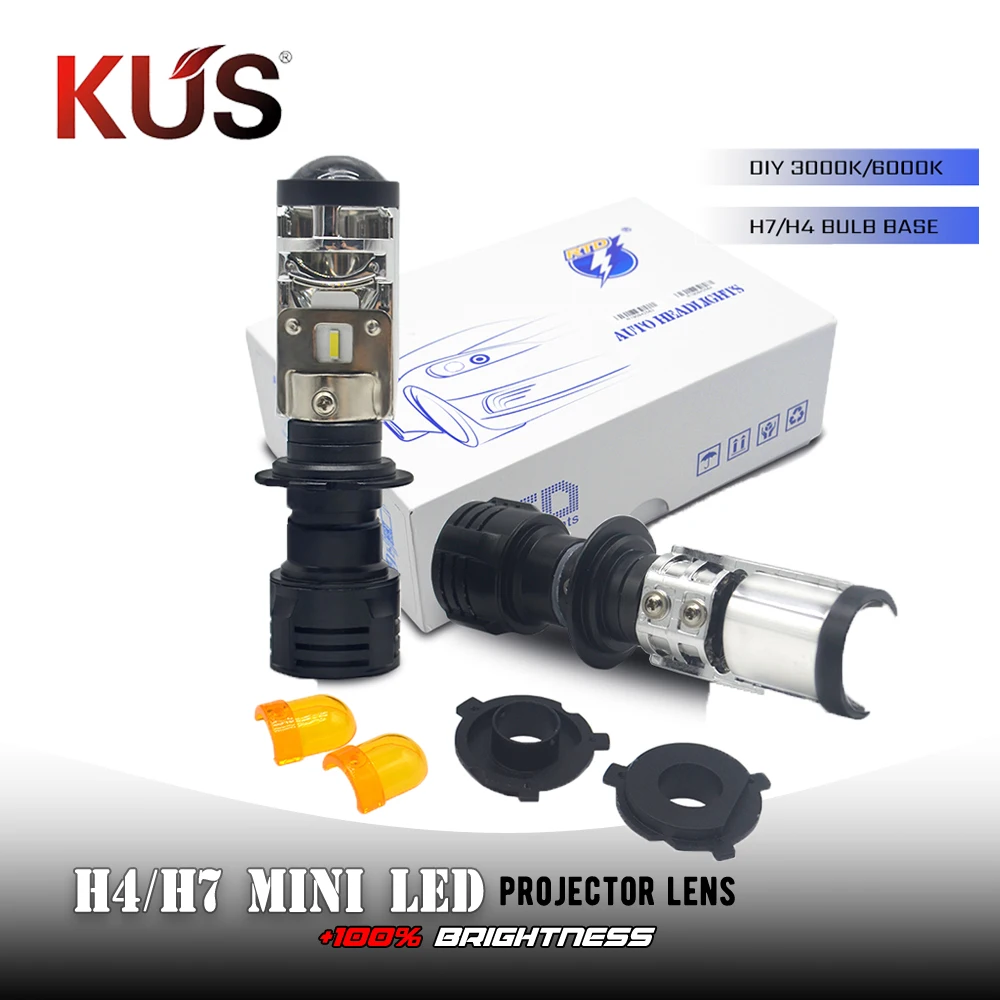 

Mini H4/H7 LED projector lens LHD DIY 3000K 6000k color easy installation H4 h7 direct replacement car headlight Modify